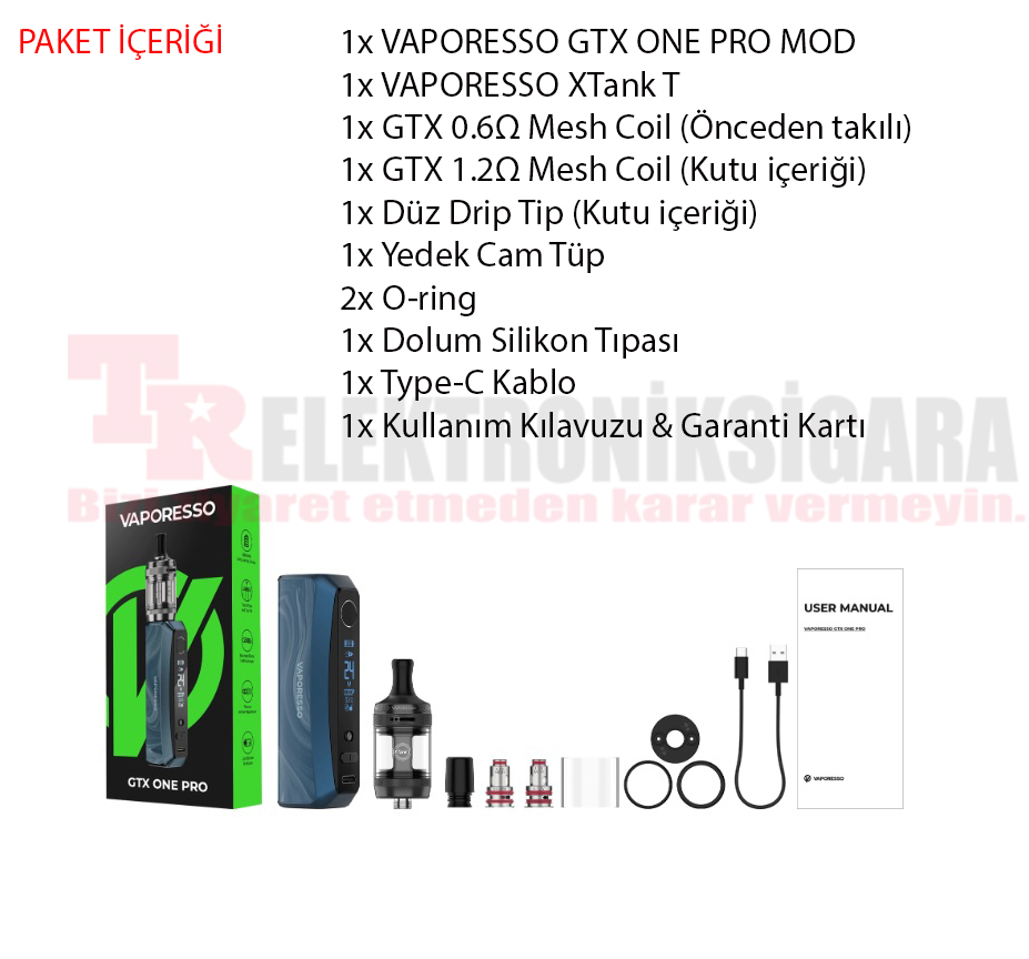 Vaporesso GTX One Pro 40W Elektronik Sigara