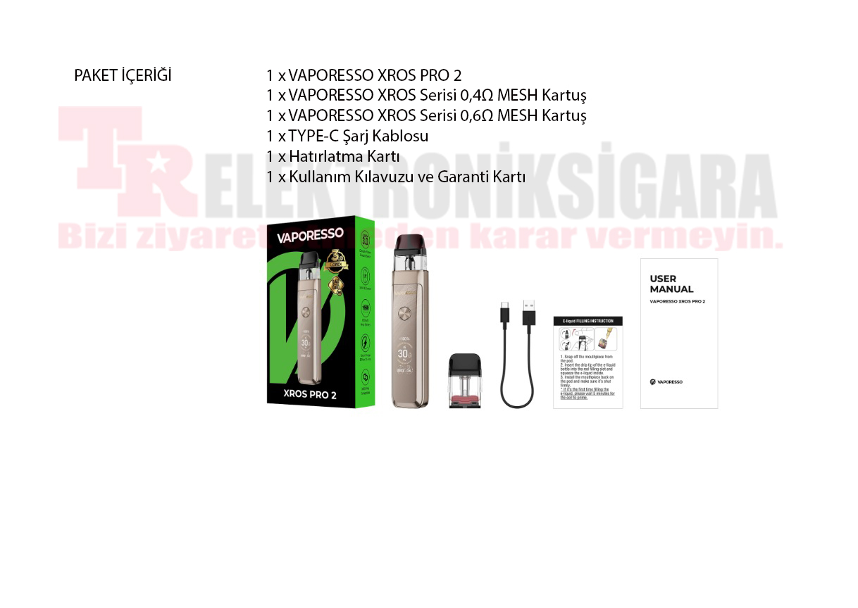 Vaporesso Xros Pro 2 Pod Mod Kit Elektronik Sigara 2000mAh 