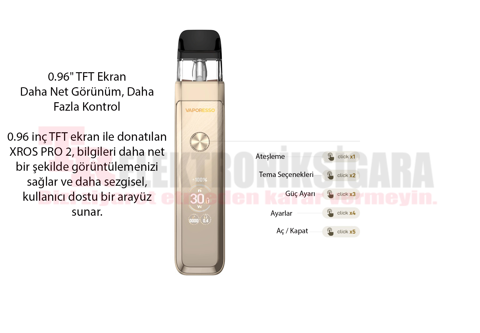 Vaporesso Xros Pro 2 Pod Mod Kit Elektronik Sigara 2000mAh 