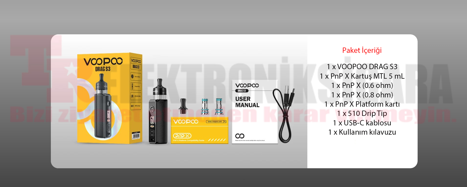 Voopoo Drag S3 Kit 80W Pod Mod Elektronik Sigara