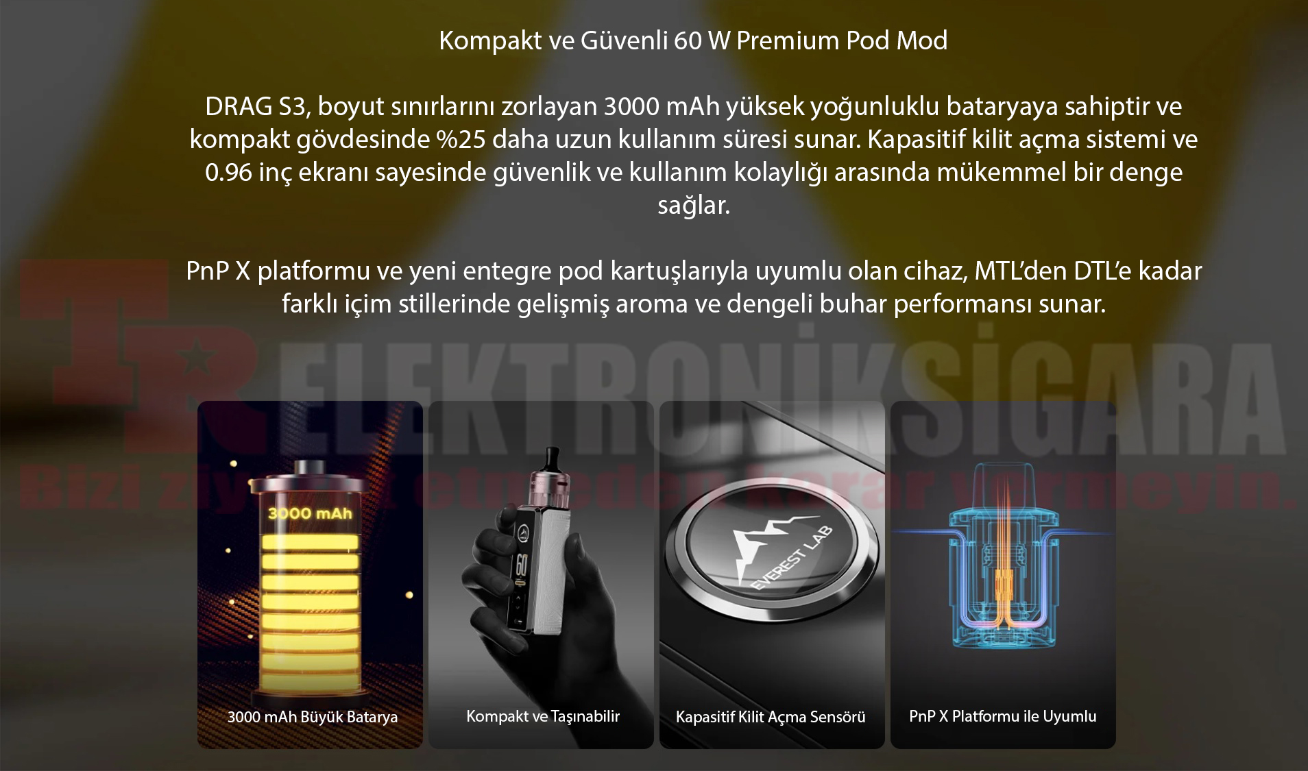 Voopoo Drag S3 Kit 80W Pod Mod Elektronik Sigara